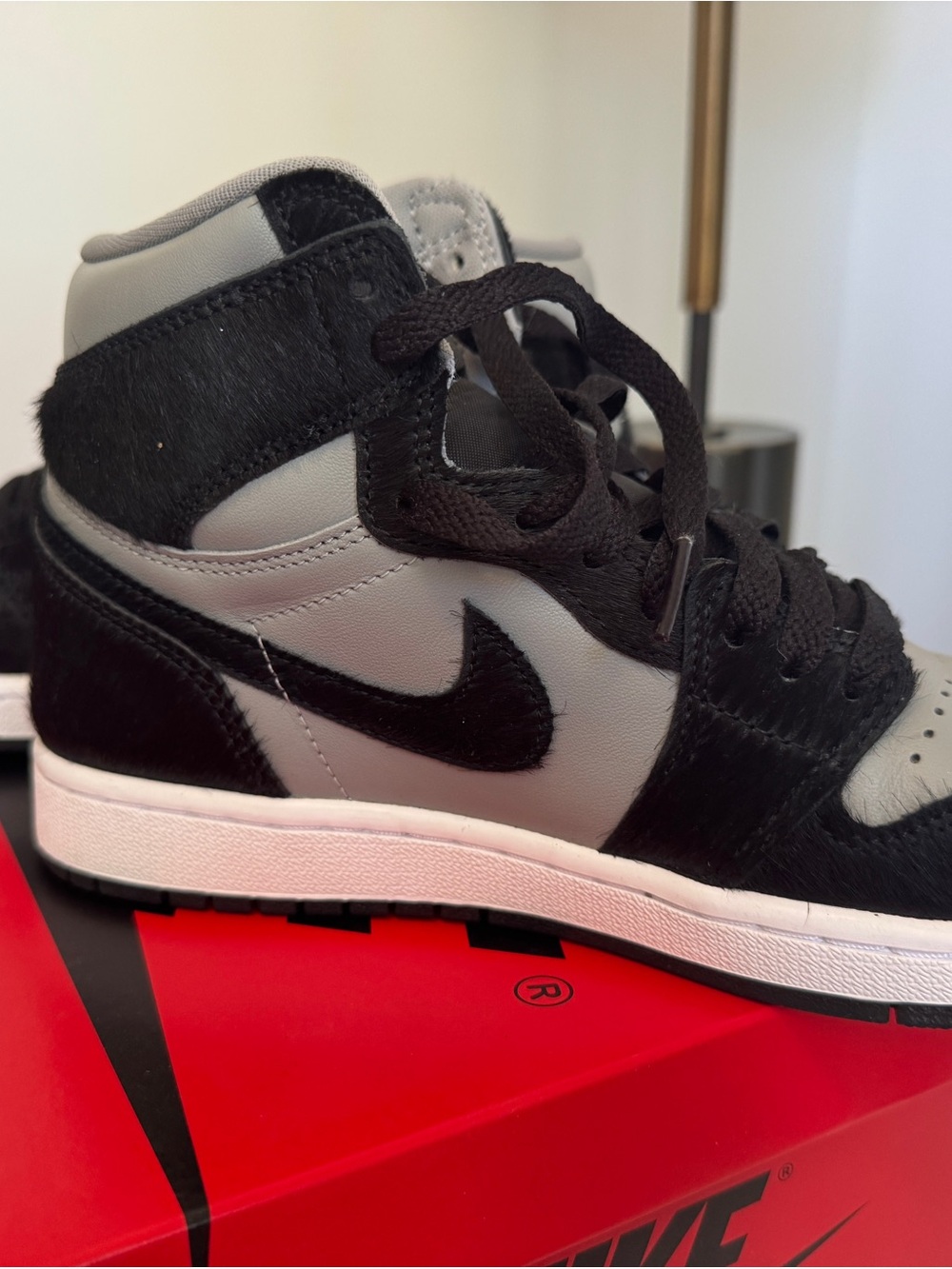 Nike Kids Black and Gray High-Top Sneakers with White Accents